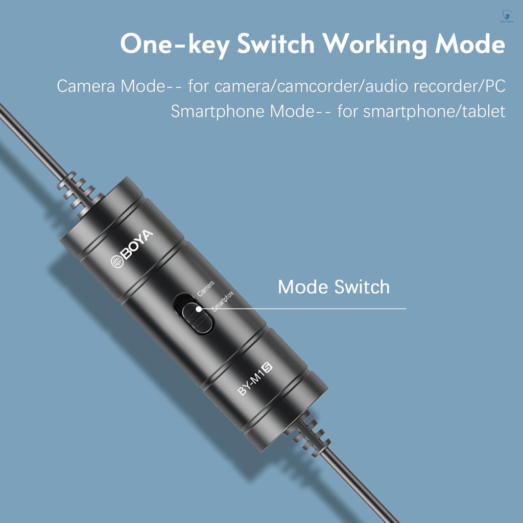Micro BOYA BY-M1S Đầu Cắm 3.5mm TRRS 6M Không Cần Pin Cho Điện Thoại / Máy Ghi Âm / Máy Tính
