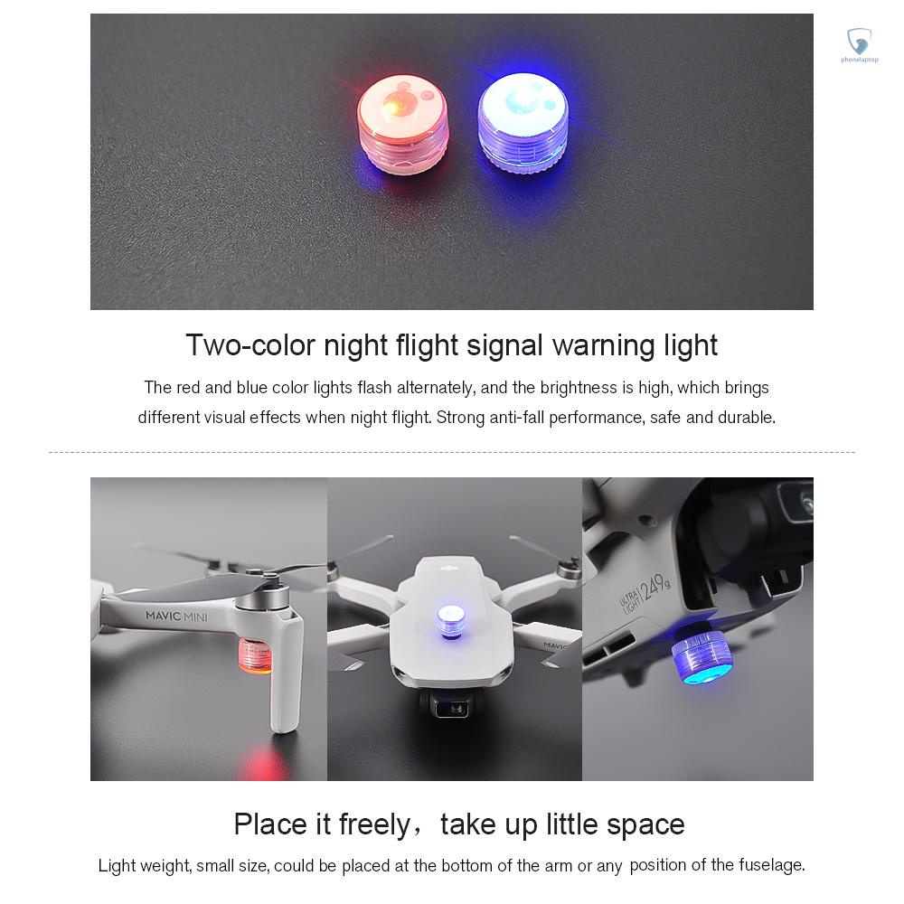 Bộ 4 Đèn Tín Hiệu Cảnh Báo Ánh Sáng Đỏ / Xanh Dương Độ Sáng Cao Kèm Pin Thay Thế Cho DJI Mavic Mini / FPV