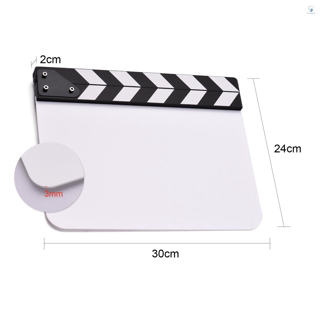 Bảng Clapper Bằng Acrylic 30 * 24cm / 12 * 9in Chuyên Dụng Cho Quay Phim