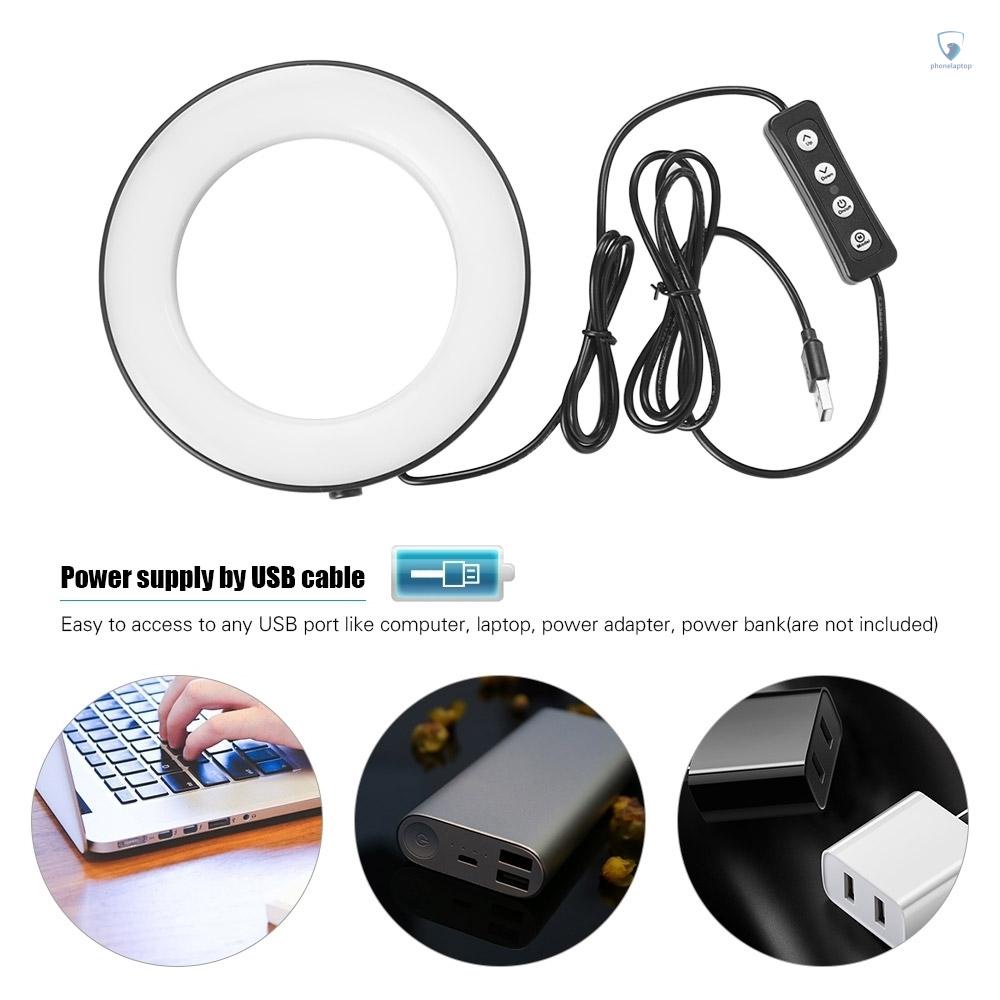 Vòng Đèn LED Mini 6 Inch 3000-6000K 3 Chế Độ Sáng Và Điều Khiển Từ Xa Không Dây Với Giá Đỡ Điện Thoại / Máy Ảnh YouTube Vid