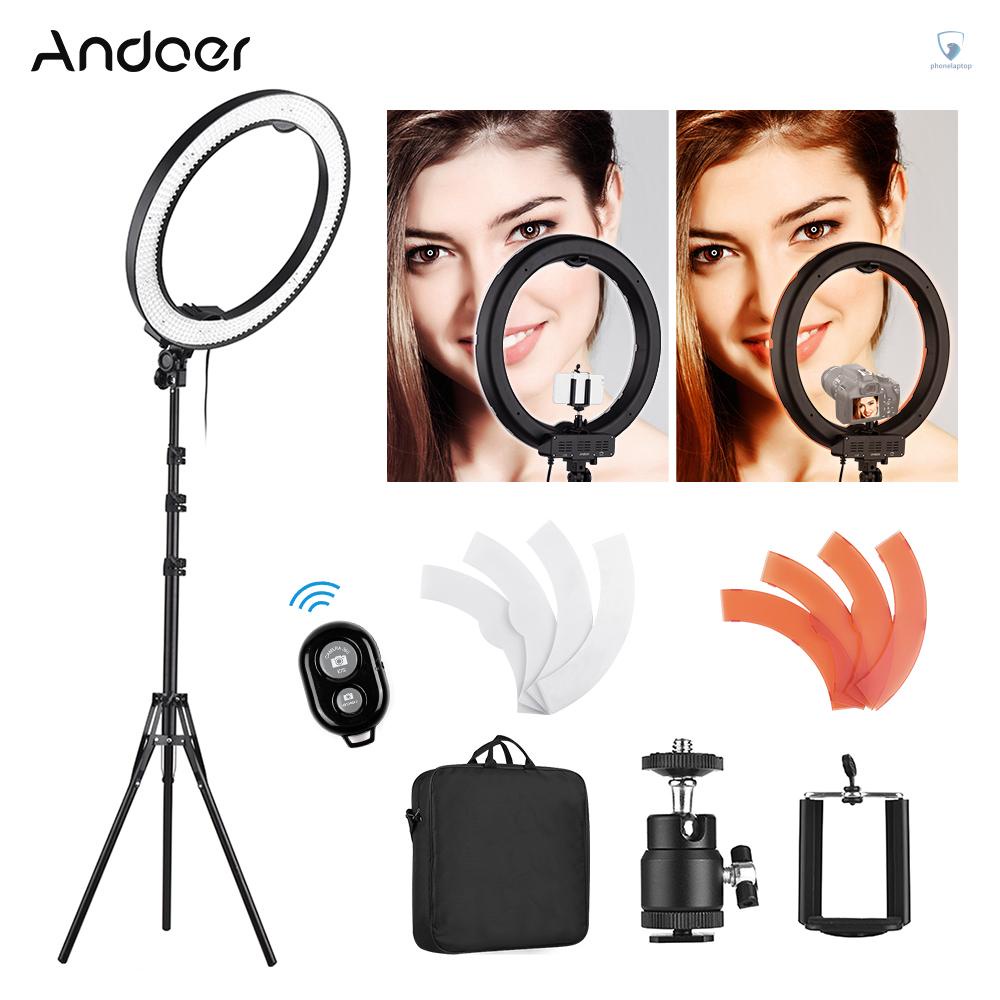 Vòng Đèn LED Chụp Ảnh Andoer 18 Inch 5500K CRI90 + 36W Có Thể Điều Khiển Từ Xa + Túi Đựng Tiện Dụng