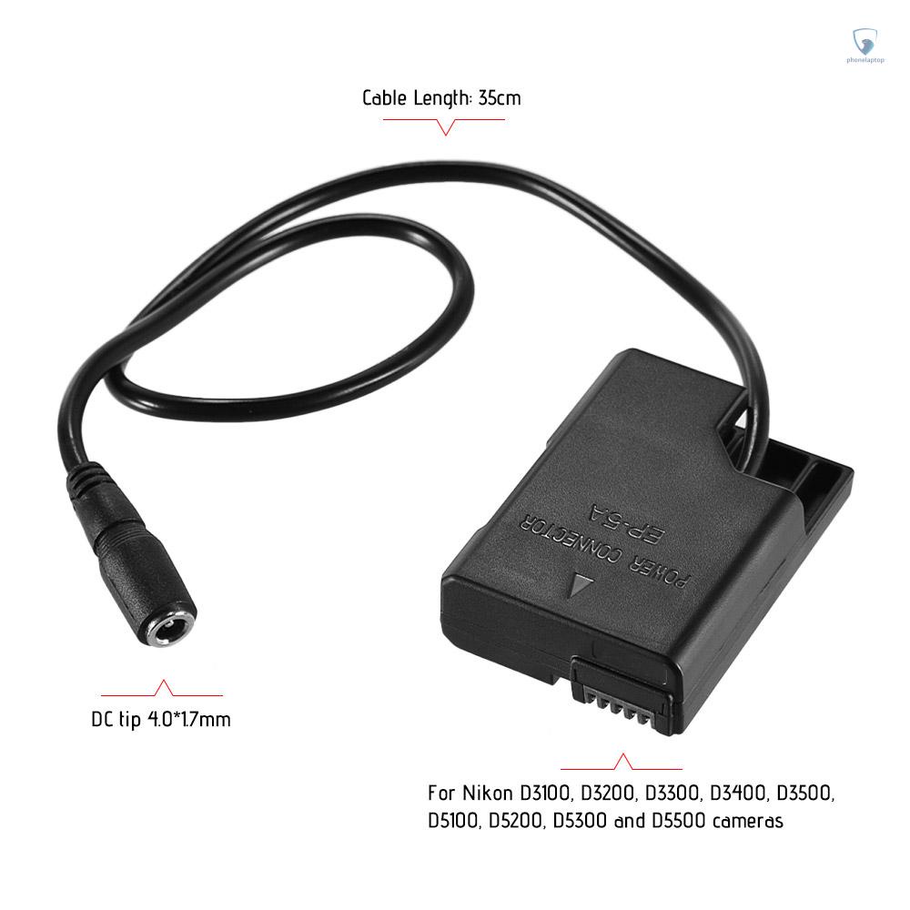 Đầu Nối Nguồn Andoer EP-5A DC EN-EL14 4.0 * 17mm DC Cho Máy Ảnh D3100 D3200 D3300 D3400 D3500 D5100 D5200 D5300 D5500