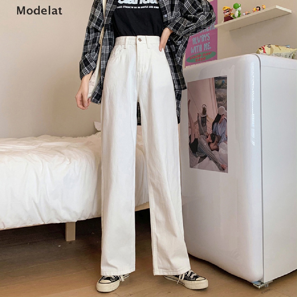 Quần Baggy Jean Nữ Cạp Cao Ống Đứng Phong Cách Vintage Thời Trang Hàn Quốc Y2k WTD