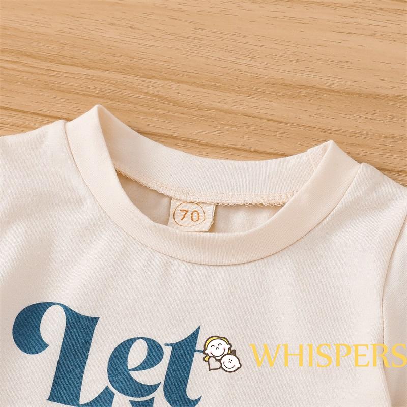 Set Áo Thun Tay Ngắn In Chữ + Quần Short Co Giãn Thời Trang Mùa Hè Cho Bé