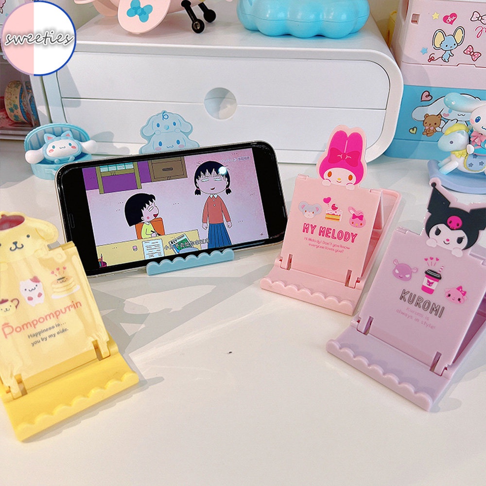 SANRIO Giá Đỡ Điện Thoại / Máy Tính Bảng iPad Hình Kuromi Cinnamoroll Gấp Gọn Sáng Tạo
