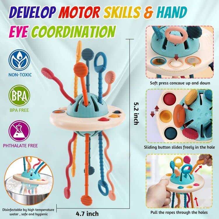 Đồ Chơi Máy Bay Bằng Silicone Theo Phương Pháp Montessori Cho Bé 1-3 6-12 Tháng Tuổi
