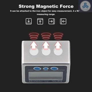 Multi-functional Digital Inclinometer Zinc Alloy Shell 360° Electronic Protractor Mini Digital Angle Gauge with Magnet