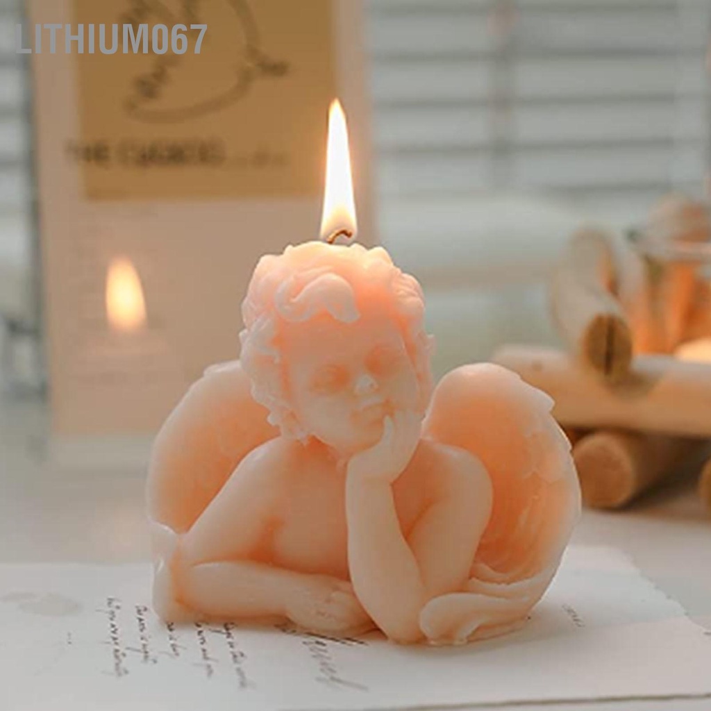 Lithium067 Nến thiên thần Sáp đậu nành thơm trang trí dễ thương cho nhà Phòng ngủ tắm Đám cưới