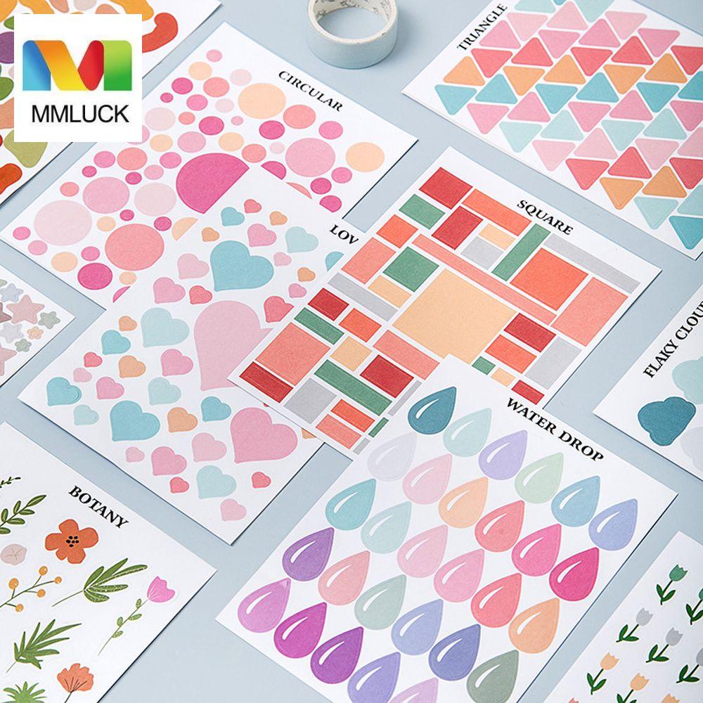 Nhãn dán tự dính MMULCK hình học hoa trái tim trang trí sổ tay nhật ký DIY