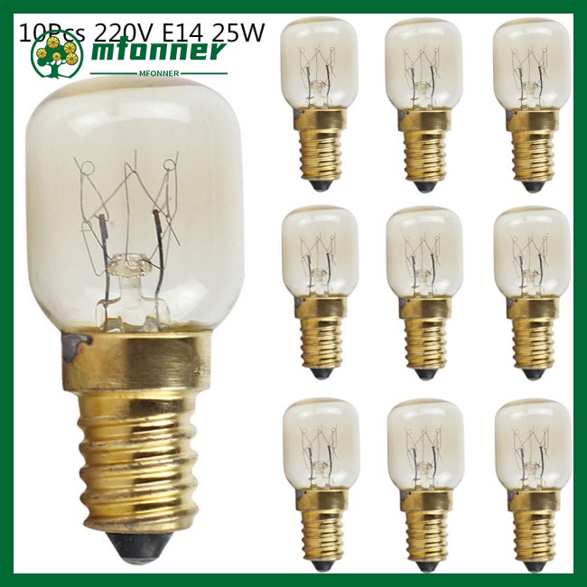 Set 10 Bóng Đèn Chịu Nhiệt 15W / 25W E14 220V 300 Độ Dùng Cho Lò Vi Sóng