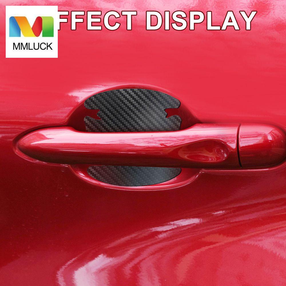 Bộ 4 Miếng Dán Tay Nắm Cửa Xe Hơi Bằng Sợi Carbon Chống Thấm Nước Tiện Dụng