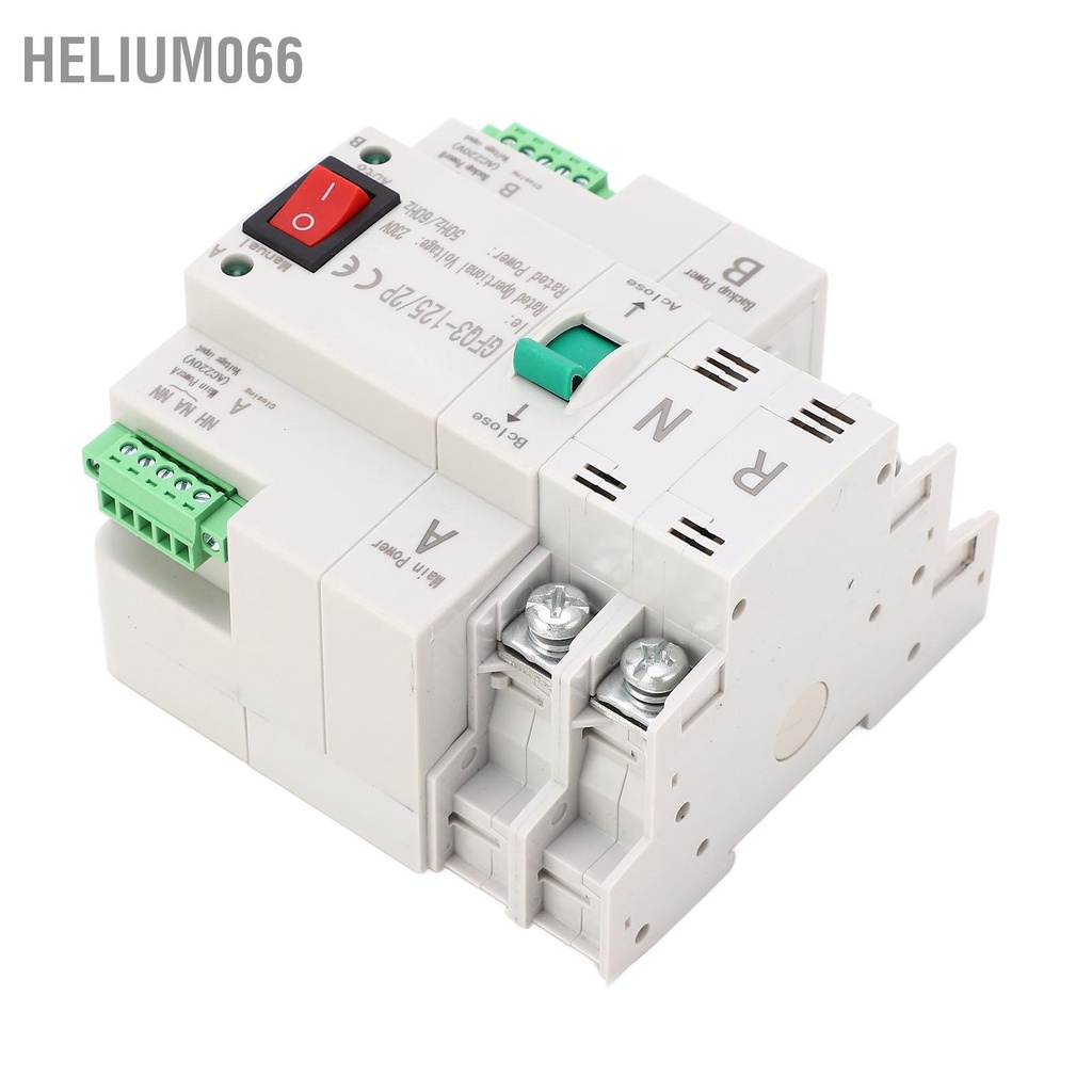 Helium066 Công tắc chuyển nguồn tự động kép mạch nhanh 2P PC AC 230V cho nhà máy gia đình