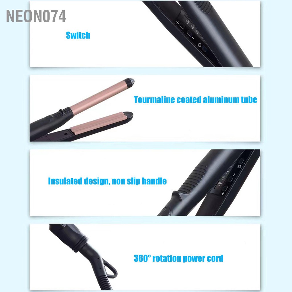 Neon074 Chân Tóc Nâng Máy Duỗi Nhiệt Độ Không Đổi Bảng Gốm Dẹt Phích Cắm US 100‑220V