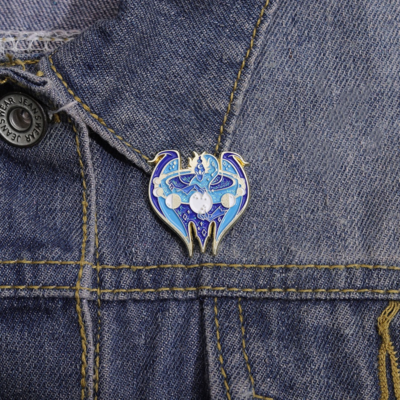 Huy hiệu cài áo MISS ZOE thiết kế rồng mặt trăng hoạt hình đáng yêu xinh xắn