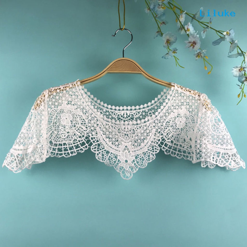 Lk- Khăn Choàng Ngắn Phối Ren Rỗng Mỏng Nhẹ Thoáng Khí Nhiều Họa Tiết Dễ Phối Đồ Ngọt Ngào Cho Nữ Dự Tiệc