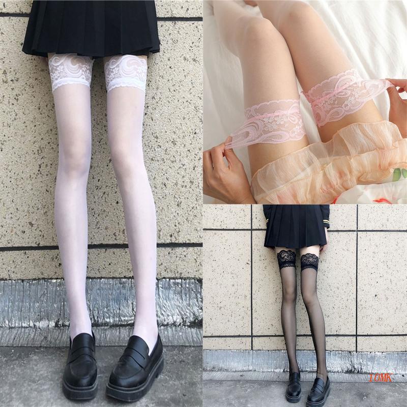 Tất Ren Hoa Mỏng xiangbao Dài Qua Gối Phong Cách Lolita Nhật Bản Gợi Cảm Mùa Hè Cho Nữ