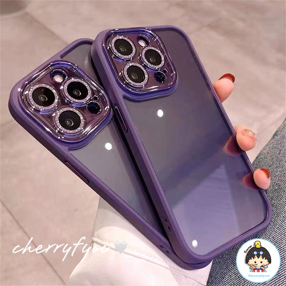 Ốp Điện Thoại TPU Dẻo Trong Suốt Viền Màu Sang Trọng Chống Trầy Cho IPhone 11 12 13 14 Pro Max