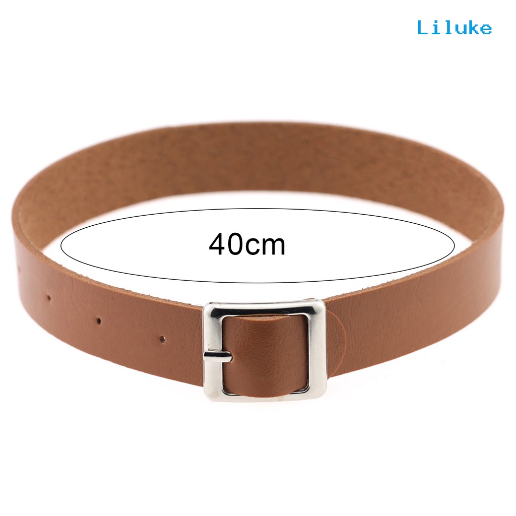 Vòng Cổ Choker Giả Da Màu Trơn Phong Cách Retro