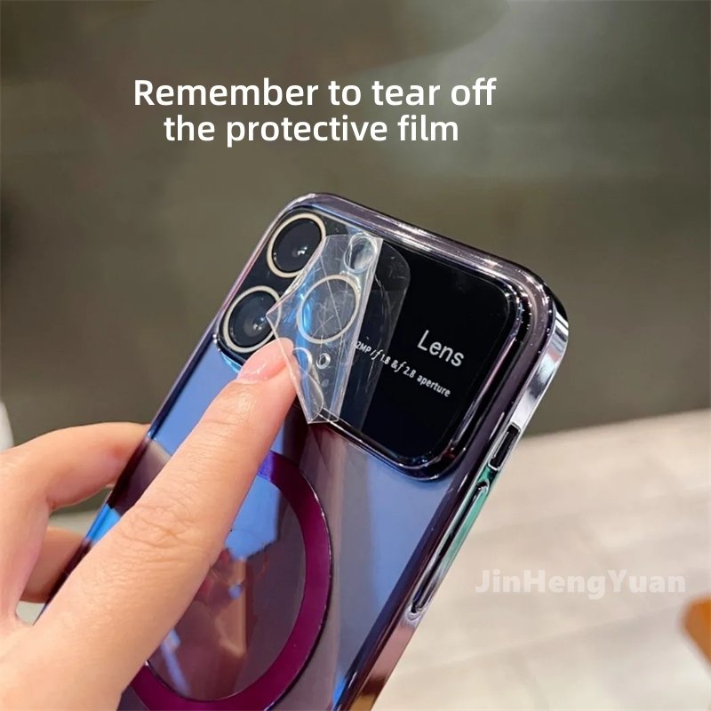 Ốp Điện Thoại Trong Suốt Từ Tính Bảo Vệ Ống Kính Máy Ảnh Cho IPhone 14 13 12 Pro Max 14Plus