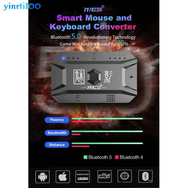 Tay Cầm Chơi Game Trên Điện Thoại Di Động Yinrti M1pro Kết Nối Bluetooth 5.0