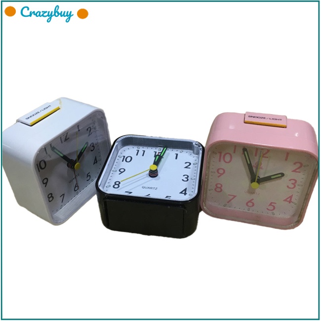 Cr Đồng Hồ Báo Thức Để Bàn Hình Vuông Dạ Quang Không Ồn Có Chức Năng Ánh Sáng Ban Đêm