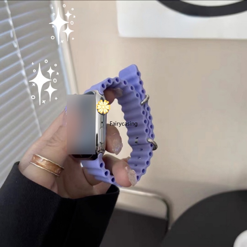 Dây Đeo Đồng Hồ Bằng Silicone 49mm 45mm 41mm 44mm 40m 42mm 38mm Cho iWatch Serie 7 6 Se 5 4 3 2 1