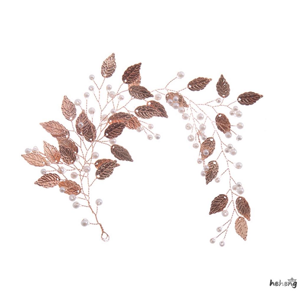 Băng Đô Cài Tóc Hình Lá Cây Đính Hạt Vàng Hồng Cao Cấp Làm Quà Tặng Tuyệt Vời Giáng Sinh Năm