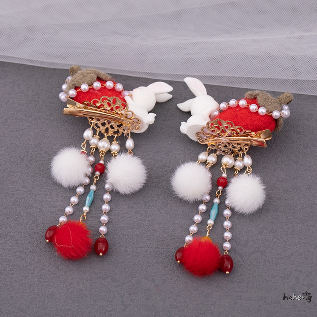 Set Kẹp Tóc Tua Rua Nhiều Màu Sắc Phong Cách Cổ Điển Cho Nữ