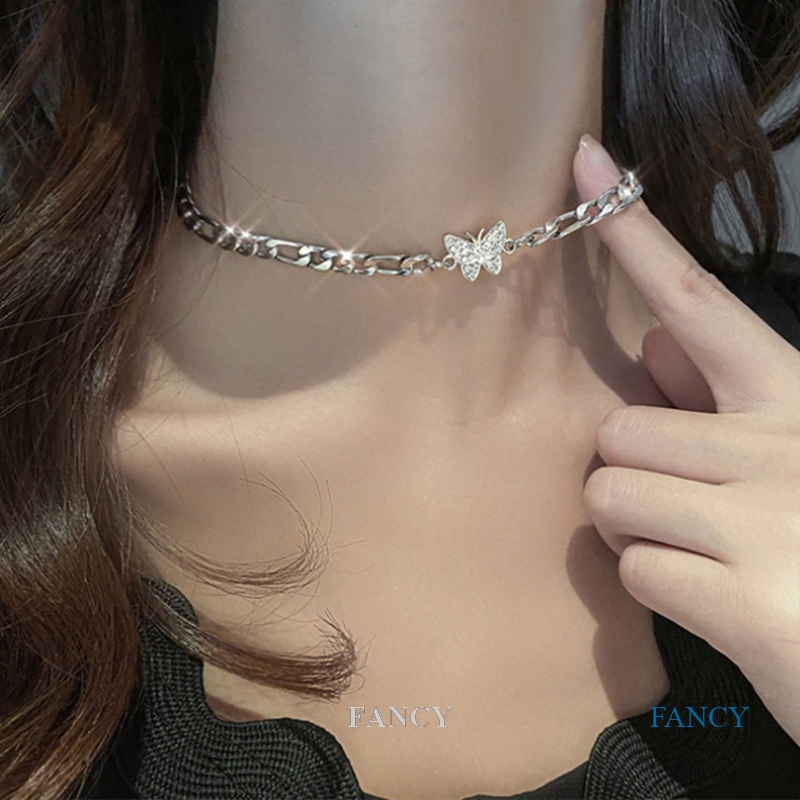 Vòng Cổ Choker Mặt Bướm Đính Đá Sang Trọng
