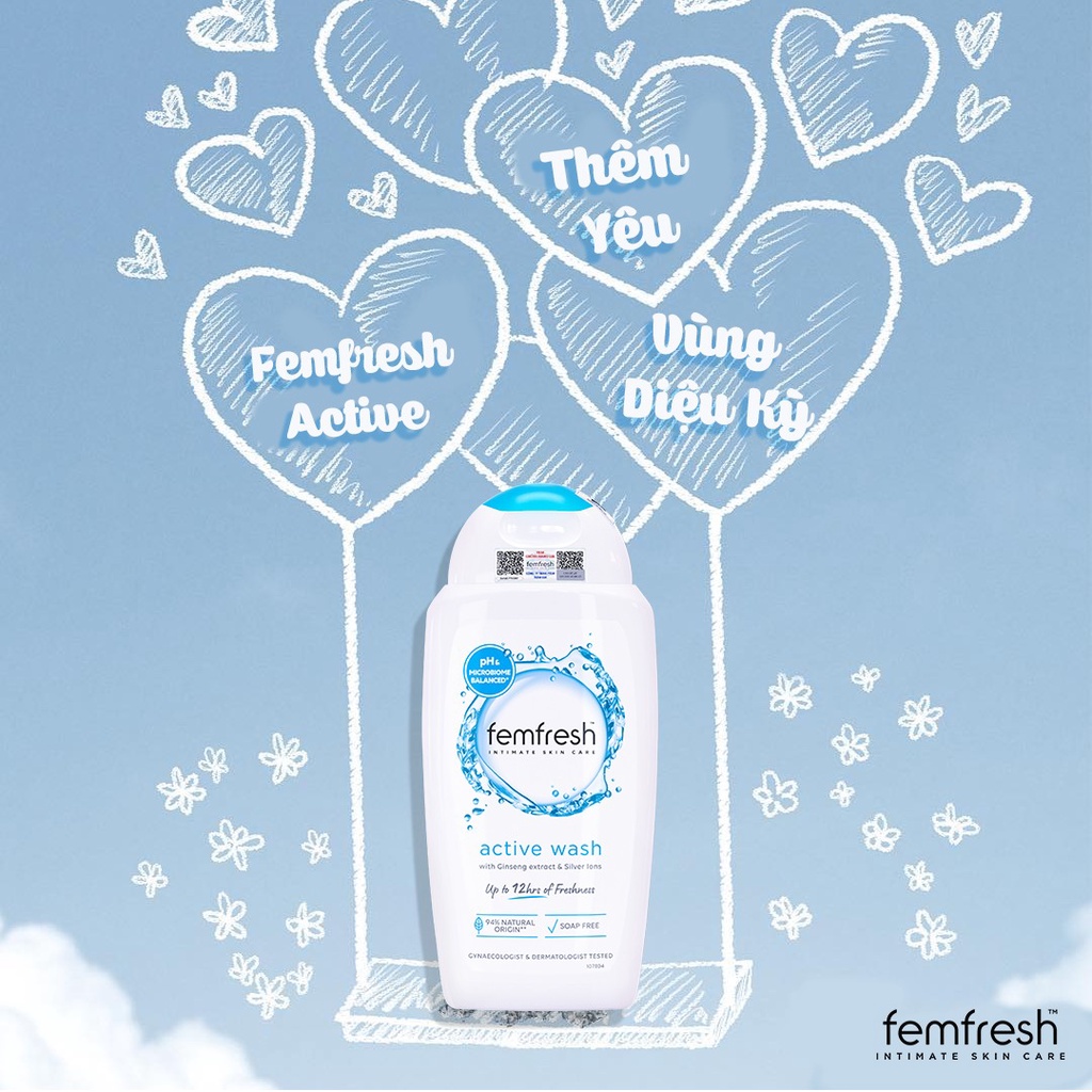 Dung dịch vệ sinh phụ nữ cao cấp năng động Femfresh Active Wash 250ml - Maxwell68
