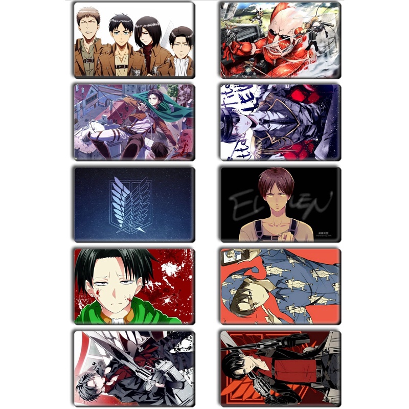 Set 3 10 Thẻ Dán Họa Tiết Anime Attack On Titan Chống Thấm Nước Trang Trí Thẻ Id / Quà Tặng Cho Bé Diy