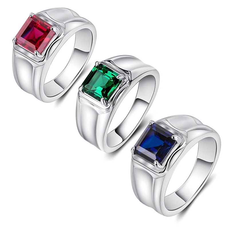 Nhẫn Đính Đá Pha Lê 3 Màu Thời Trang