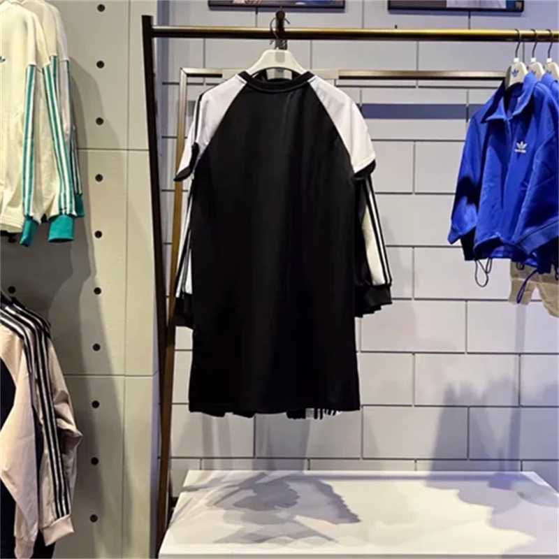 Chân Váy Chữ A Thêu Logo Adidas 100% Phối Màu Cá Tính Thời Trang Cho Nữ