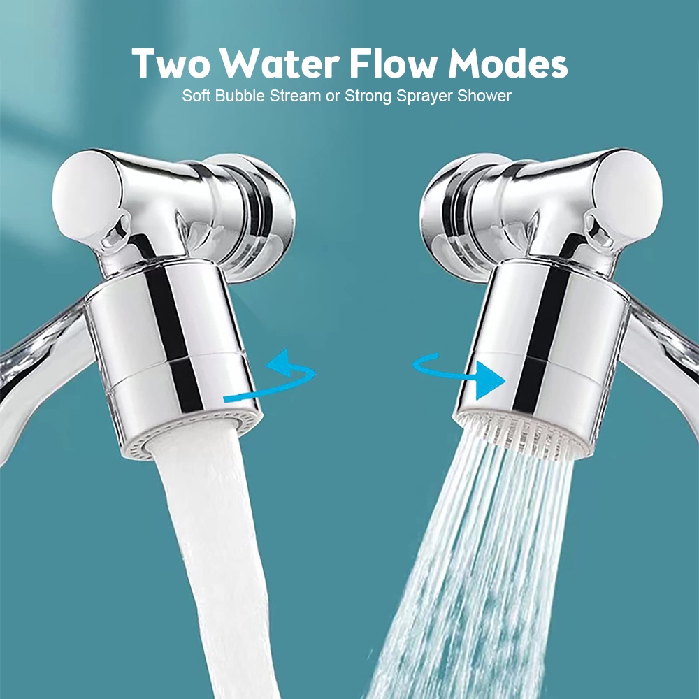 Ziqquacu 1080°Đầu Lọc Nối Dài Vòi Nước Bồn Rửa Chén / Nhà Bếp / Phòng Tắm