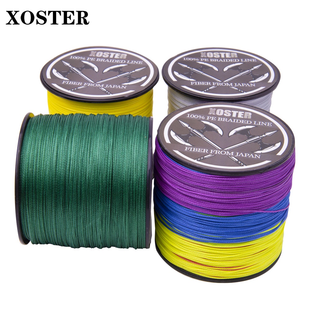 Cuộn Dây Câu Cá Bện 12 Sợi PE 4 9 300M 500M XOSTER X12 X9 X4 Siêu Chắc Chắn