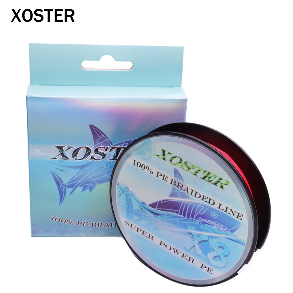 Cuộn Dây Câu Cá Bện 4 Sợi 10LB-85LB Bện 8 Sợi PE Tali Pancing XOSTER