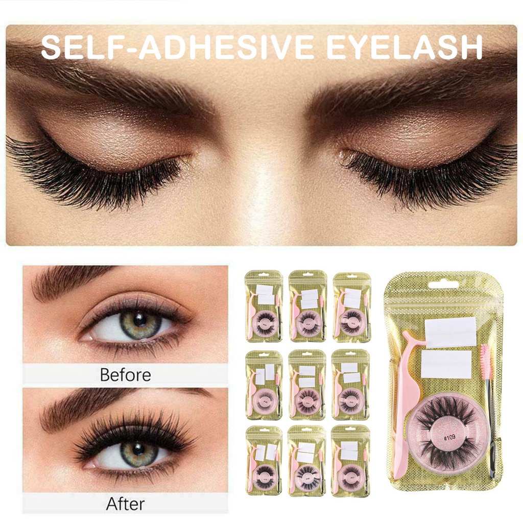 Bộ Lông Mi Giả 3D Tự Dính Chuyên Nghiệp Tự Nhiên O6Y0