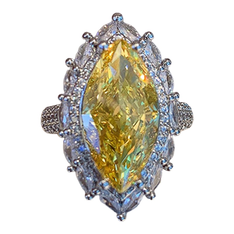 Ygt Nhẫn Đính Đá Màu Vàng Độc Đáo Thời Trang Cho Nữ