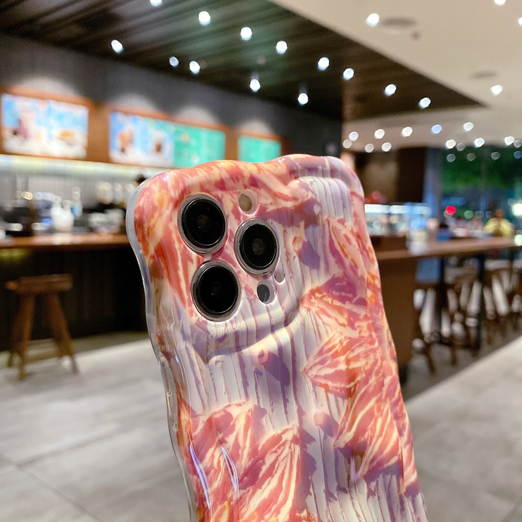 Ốp Điện Thoại TPU Chống Sốc Họa Tiết Tranh Sơn Dầu Kèm Dây Đeo Dành Cho IPhone 14 13 12 11 Pro Max