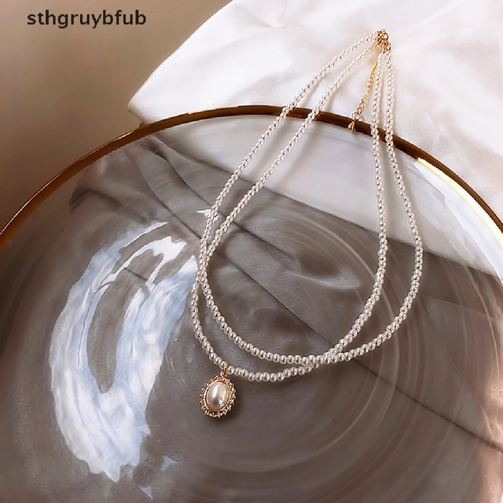 Vòng Cổ Choker Hai Lớp Đính Ngọc Trai Thanh Lịch Dành Cho Nữ
