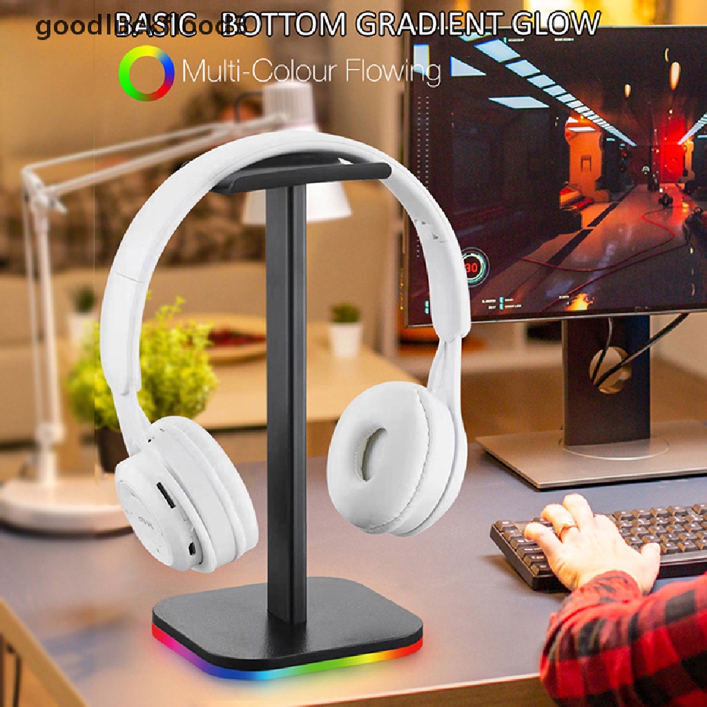 Dải Đèn Led Cổng USB RGB Treo Tai Nghe Chơi Game Có Giá Đỡ