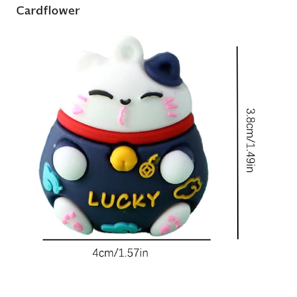 &lt; Cardflower &gt; Đồ Trang Trí Hồ Cá Hình Mèo May Mắn Bằng Nhựa Resin Sáng Tạo