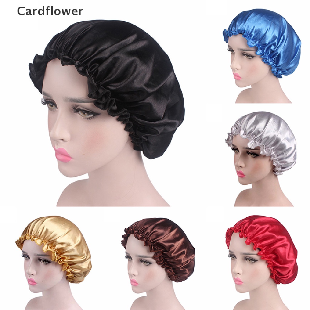< Cardflower > Mũ Trùm Đầu Bằng Lụa Sa Ban Đêm Băng Đô Rộng Co Giãn Điều Chỉnh Được Đang Giảm Giá