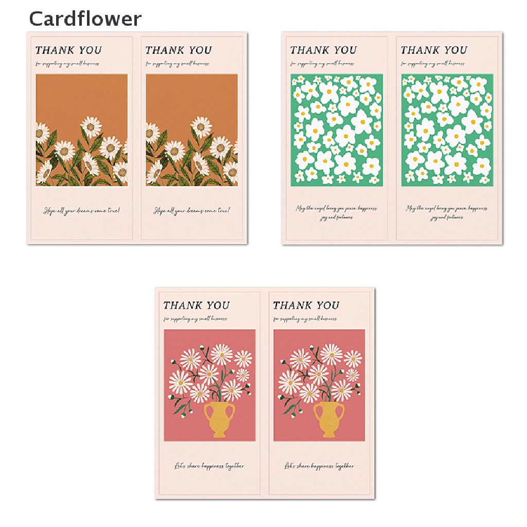 Bộ 50 Miếng Dán Niêm Phong Bao Bì Thực Phẩm In Chữ Thank You Và Hoa