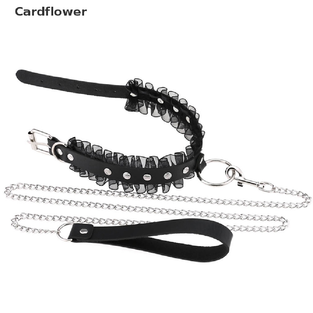 &lt; Cardflower &gt; Vòng Cổ Choker Da Phối Dây Xích Harajuku Punk Gothic Hình Tròn Gợi Cảm Hàng Mới Dành Cho Nam Nữ