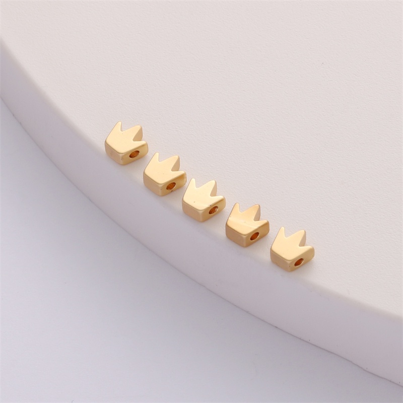 Set 10 Hạt Xâu Chuỗi Bằng Đồng Mạ Vàng 14K Hình Vương Miện Nhiều Màu Sắc Dùng Để Làm Trang Sức diy