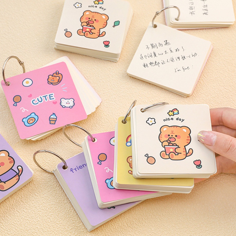 Sổ Ghi Chú Bỏ Túi mini Hình Hổ Hình Tròn / Hổ Màu Cầu Vồng Dễ Thương Kích Thước 7x7cm