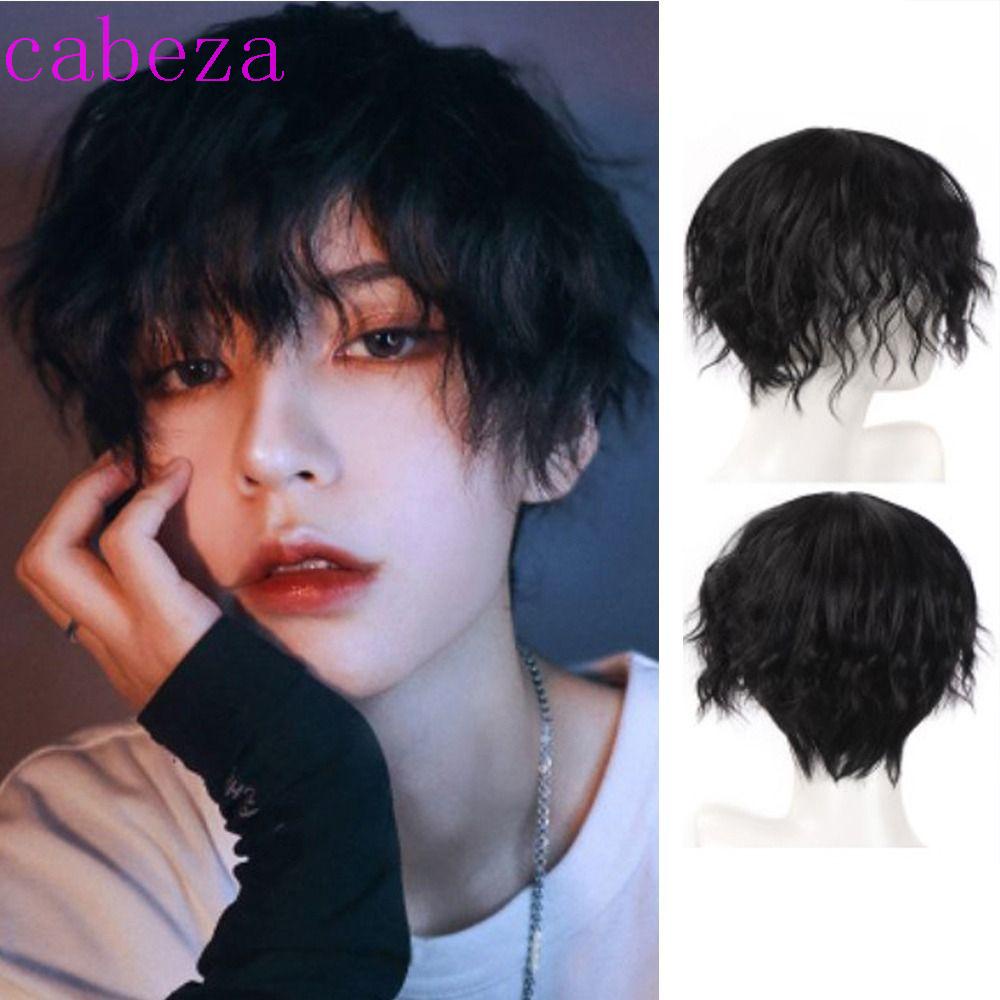 Bộ Tóc Giả Ngắn Xoăn Tàng Hình Bằng Sợi Chịu Nhiệt Hóa Trang Nhân Vật Anime Cho Nam