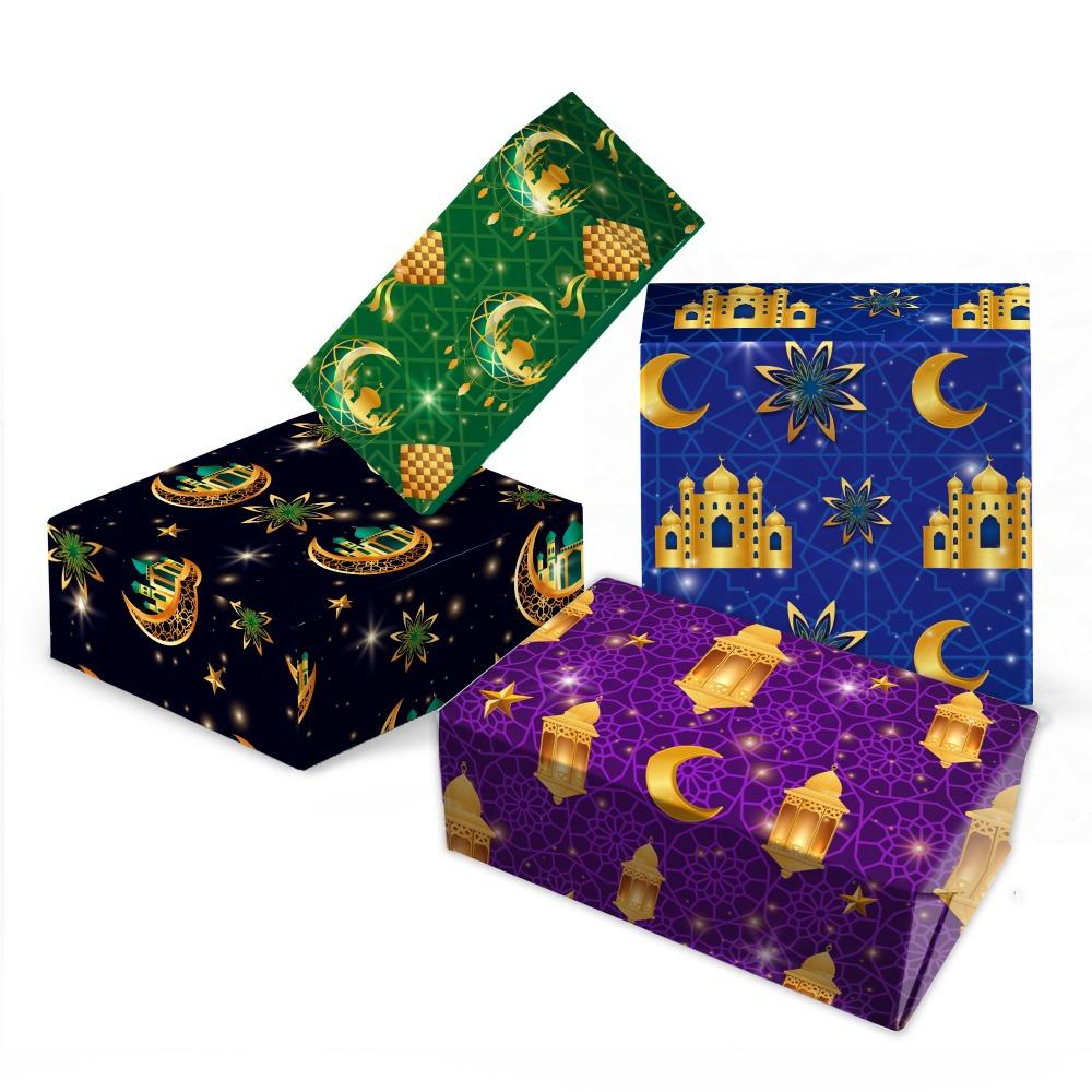 CONOPERY Giấy Gói Quà / Trang Trí Tiệc Sinh Nhật DIY Mubarak Ramadan