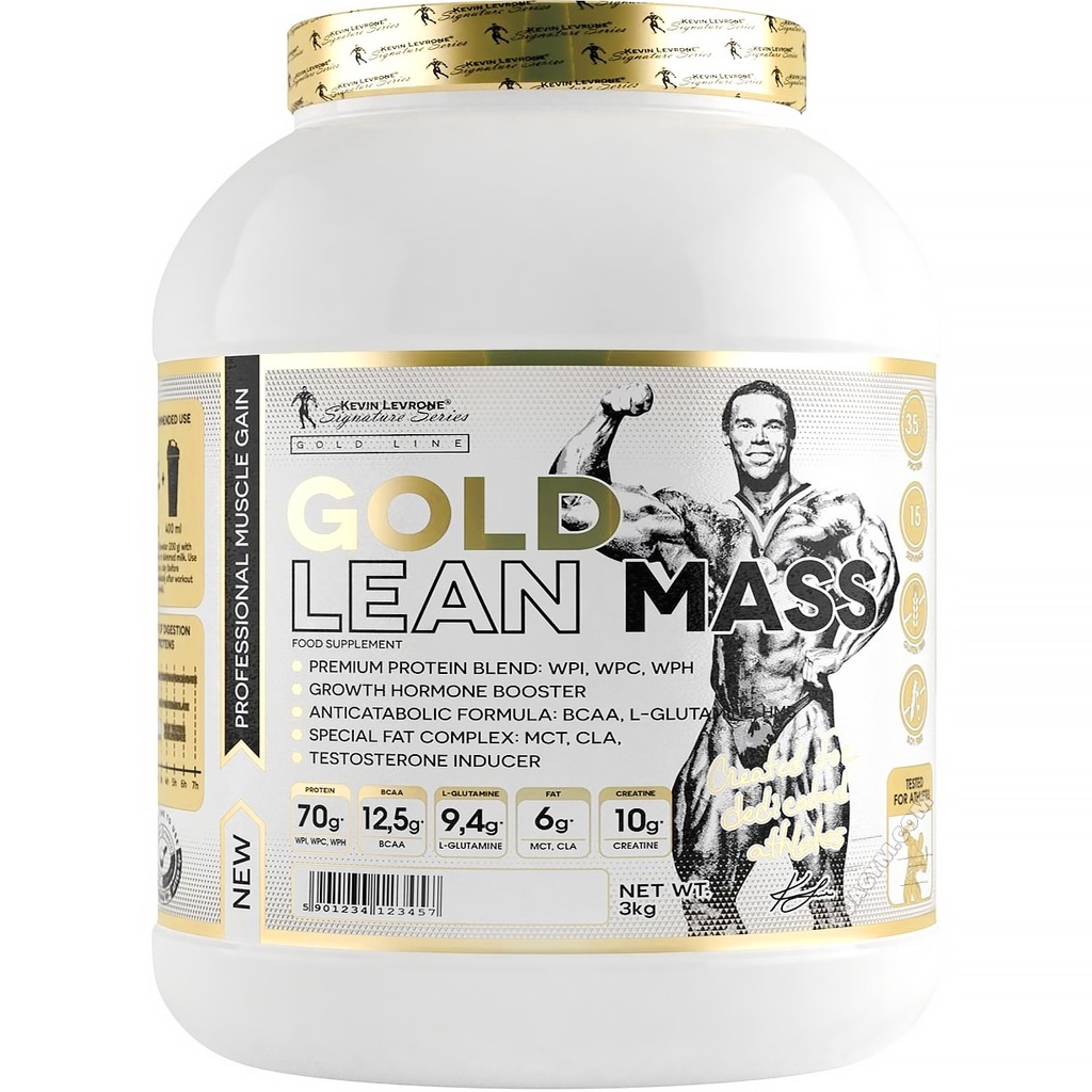 Bột Tăng Cơ Kevin Levrone - GOLD Lean Mass  - Hỗ Trợ Tăng Cân, Tăng Kích Thước Cơ Bắp Chính Hãng
